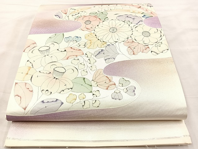 平和屋着物◎西陣　太鼓柄袋帯　作家物　辻が花　手描き　引箔　正絹　逸品　BAAK5712if