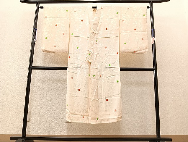 平和屋着物■上質な長襦袢　無双仕立て　絞り　草花文　正絹　逸品　BAAK8029my