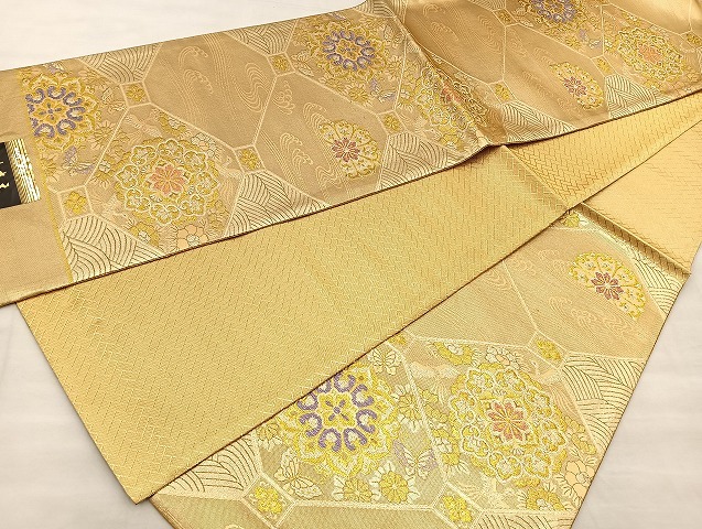 平和屋着物□佐賀錦 六通柄袋帯 まきえ 金銀糸 正絹 逸品 未使用 平和屋着物□佐賀錦 六通柄袋帯 まきえ 金銀糸 正絹 逸品 未使用