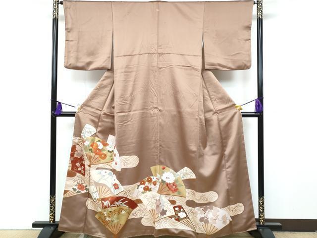 平和屋着物■豪華色留袖　立波扇面花文　正絹　逸品　CAAK5640fb