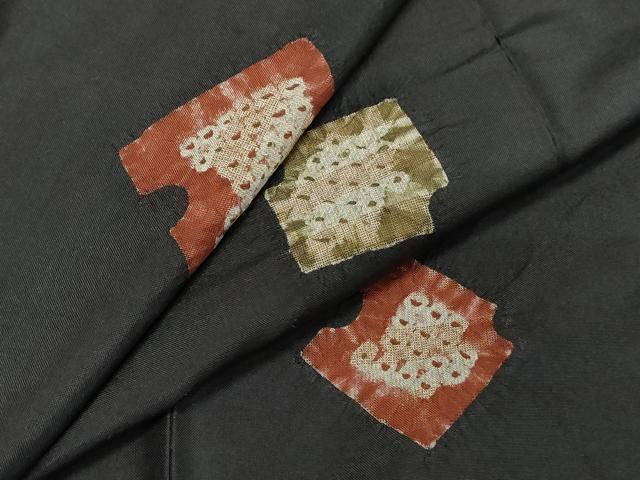 平和屋着物●本場大島紬　絞り　菱文　正絹　逸品　DAAK0820ud