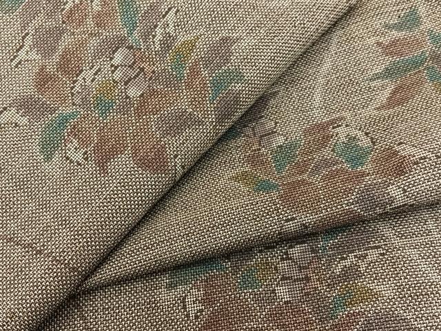 平和屋着物●本場大島紬　9マルキ　草花文　正絹　逸品　BAAM6127pk