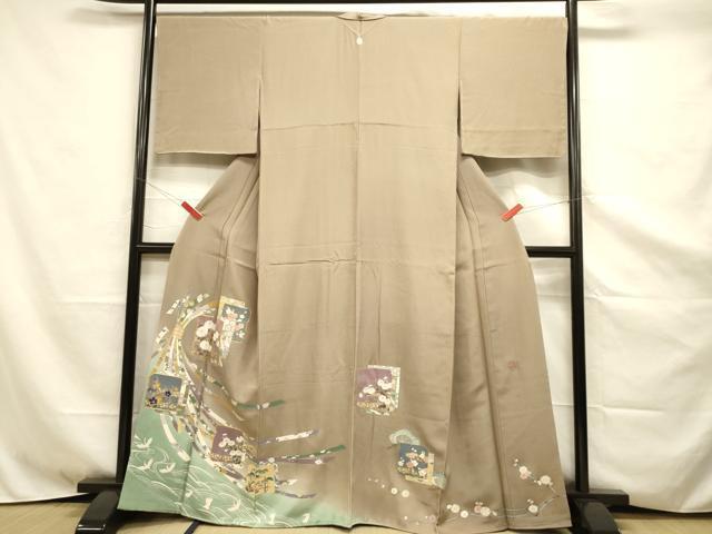 平和屋着物■豪華色留袖　作家物　駒刺繍　色紙重ね束ね熨斗草花文　暈し染め　金彩　正絹　逸品　DAAL6019fc
