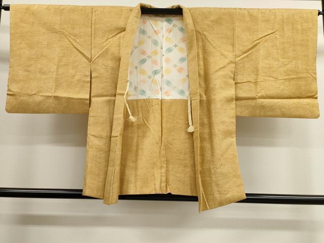 平和屋着物■羽織　紬地　飴色　正絹　逸品　CAAK3893dy