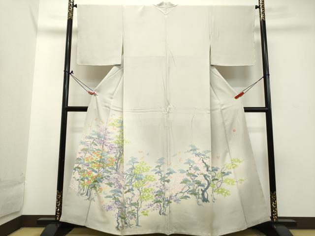 平和屋着物●豪華色留袖　友禅　作家物　樹林花鳥文　暈し染め　正絹　逸品　DAAK0709ud