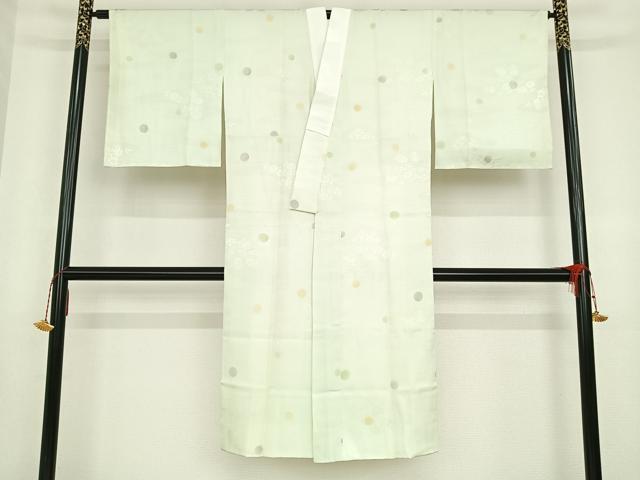 平和屋着物●長襦袢　袷　草花地紋　正絹　逸品　AAAM9887np