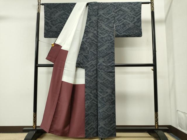 平和屋着物□結城紬 80亀甲 草花文 正絹 逸品 CAAK6995yc(結城紬 平和屋着物□結城紬 80亀甲 草花文 正絹 逸品 CAAK6995yc(結城紬