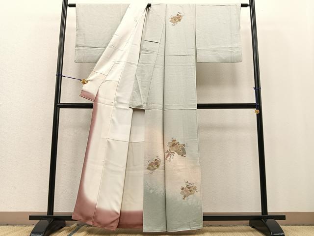 平和屋着物□訪問着 総刺繍 スワトウ刺繍 地紙花鳥文 暈し染め 平和屋着物□訪問着 総刺繍 スワトウ刺繍 地紙花鳥文 暈し染め