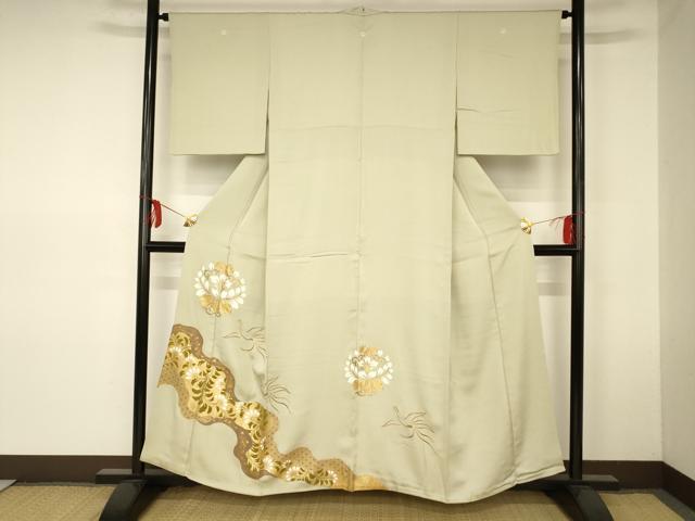 平和屋着物■豪華色留袖　駒刺繍　道長花鳥文　金彩　正絹　逸品　AAAL7200fy