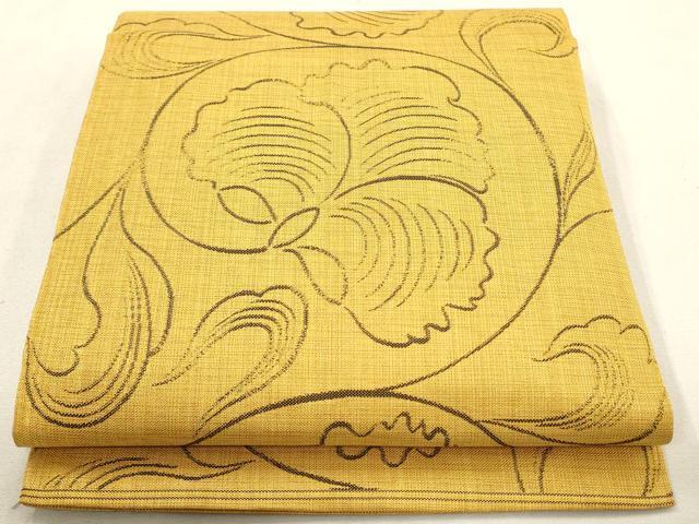 平和屋着物●六通柄　本袋帯　枝花文　正絹　逸品　未使用　AAAN3795az