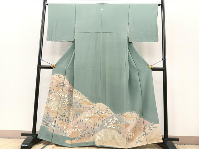 平和屋着物■豪華色留袖　駒刺繍　重山松竹梅　金彩　正絹　逸品　BAAM5269hv