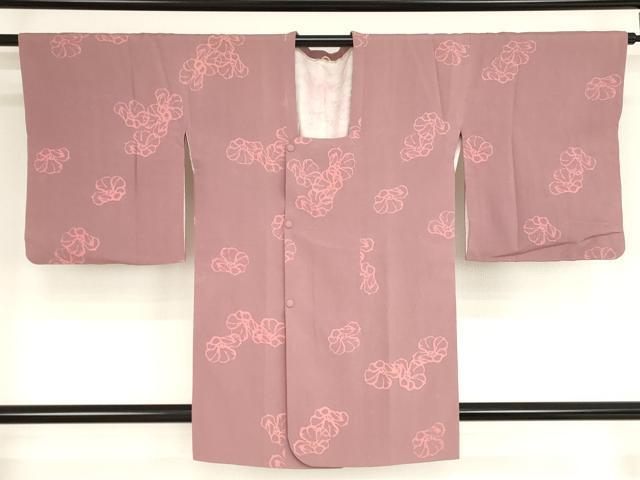 平和屋着物■道行コート　草花文　正絹　逸品　AAAN9982bw