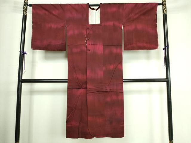 平和屋着物■道行コート　雨コート　霞文　正絹　逸品　DAAK9192cm