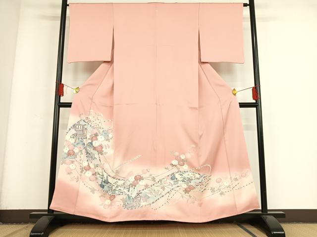 平和屋着物■豪華色留袖　風景草花文　暈し染め　正絹　逸品　AAAM9419zg