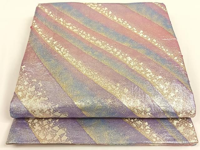 平和屋着物◎佐賀錦　六通柄袋帯　霞文　金銀糸　正絹　逸品　AAAM7015ey