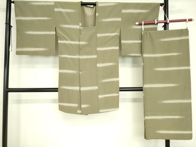 平和屋着物■道行コート　横段文　ショール付き　正絹　逸品　DAAK9159cm