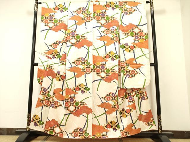 平和屋着物■豪華振袖　雲取り天井花文　金通し地　正絹　逸品　DAAK7107yyy