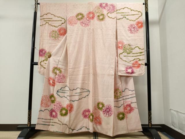 平和屋着物■豪華振袖　総絞り　雲取り舞花文　正絹　逸品　CAAK6637yc