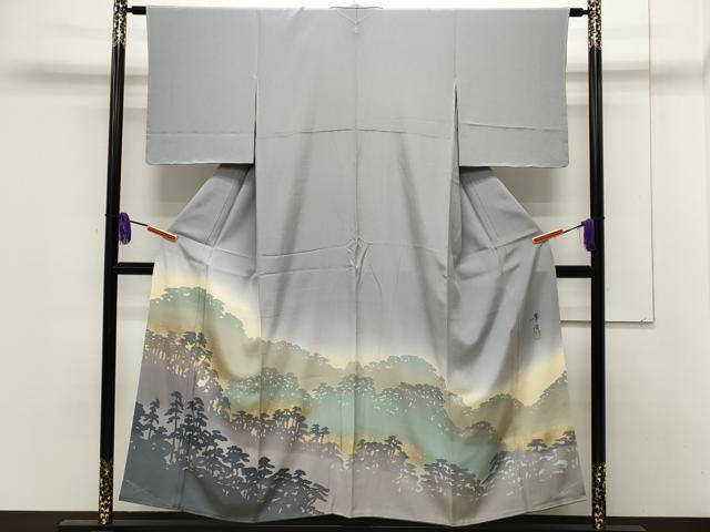 平和屋着物●巨匠　前田華清　手描き　色留袖　樹林文　暈し染め　金銀彩　正絹　逸品　CAAK5494ut