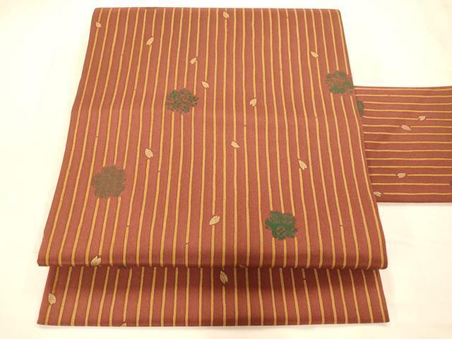 平和屋着物◎塩瀬　全通柄九寸名古屋帯　舞桜間道　金彩　正絹　逸品　未使用　AAAM8519fw