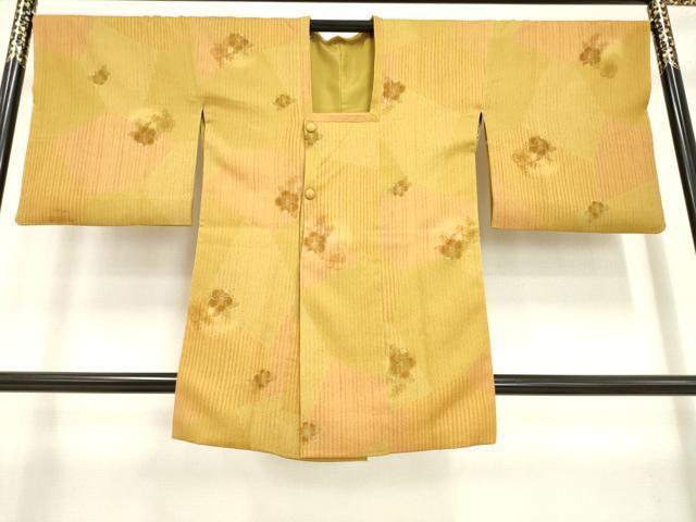 平和屋着物●道行コート　辻が花　雪輪花文　ロング丈　正絹　逸品　AAAM1988ck