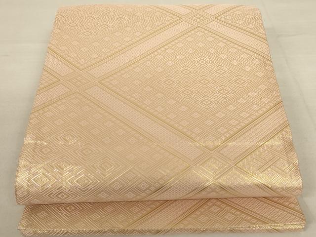 平和屋着物◎佐賀錦　両面全通柄袋帯　菱文　金糸　正絹　逸品　AAAN1455tm