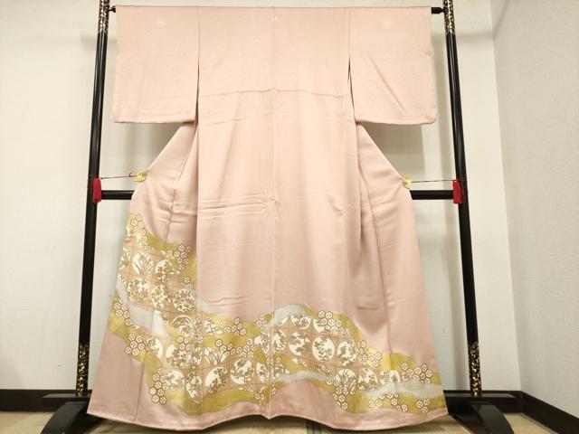 平和屋着物●豪華色留袖　駒刺繍　花丸吉祥文　金彩　正絹　逸品　AAAM4272ck