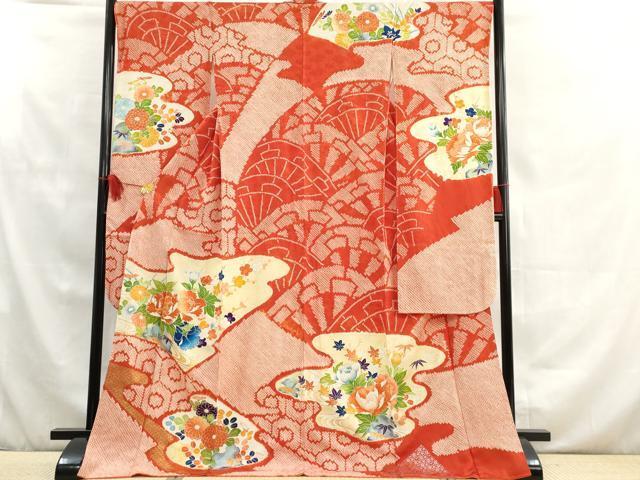 平和屋着物■豪華振袖　駒刺繍　絞り　流水草花文　金銀彩　正絹　逸品　AAAN6129cs