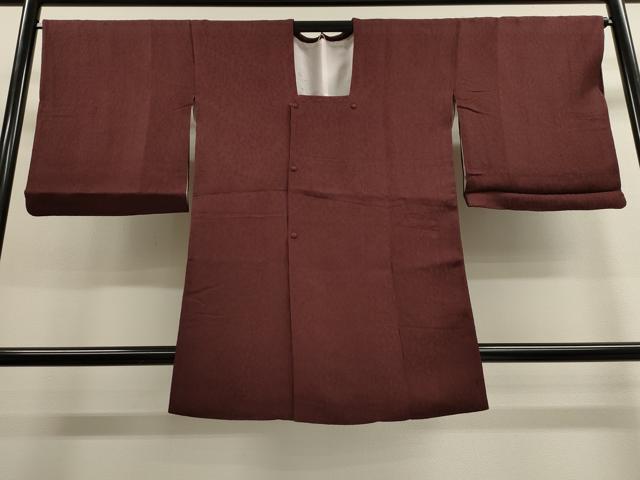 平和屋着物■道行コート　辻が花地紋　赤褐色　正絹　逸品　CAAK3813dy