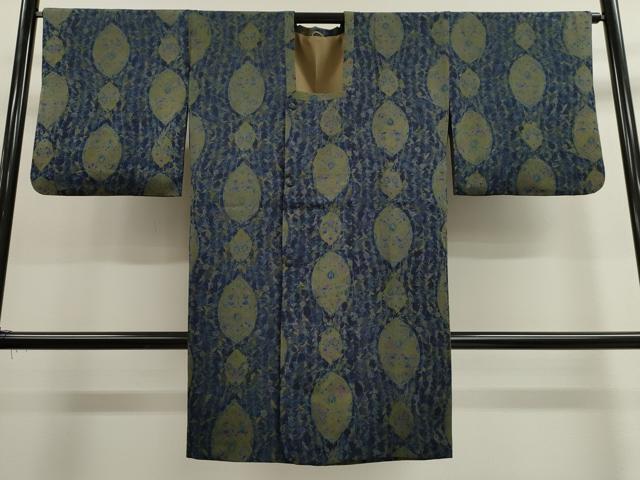 平和屋着物■道行コート　ロング丈　吉祥草花文　正絹　逸品　CAAK3814dy