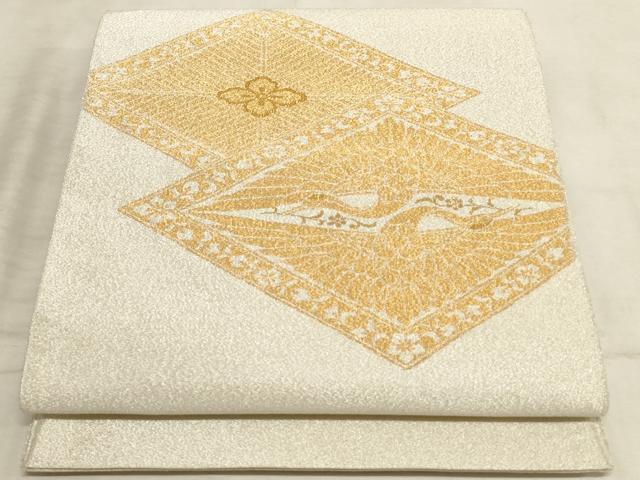 平和屋着物◎綴れ　太鼓柄袋帯　松鶴菱取文　本金箔24K　正絹　逸品　未使用　AAAN1154ru