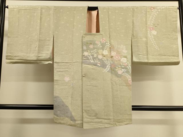 平和屋着物■道行コート　辻が花　銀通し地　正絹　逸品　CAAK3792dy