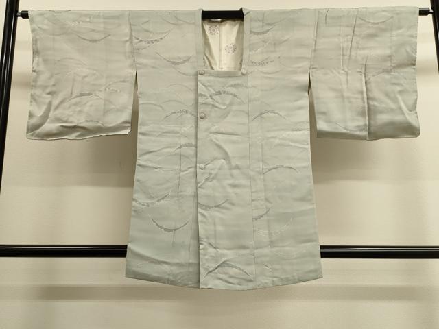 平和屋着物■道行コート　地紋起こし　雪芝花文　正絹　逸品　CAAK3765dy