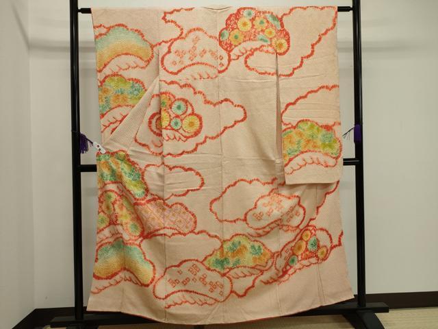 平和屋着物■豪華振袖　総絞り　松花文　正絹　逸品　CAAK0253in