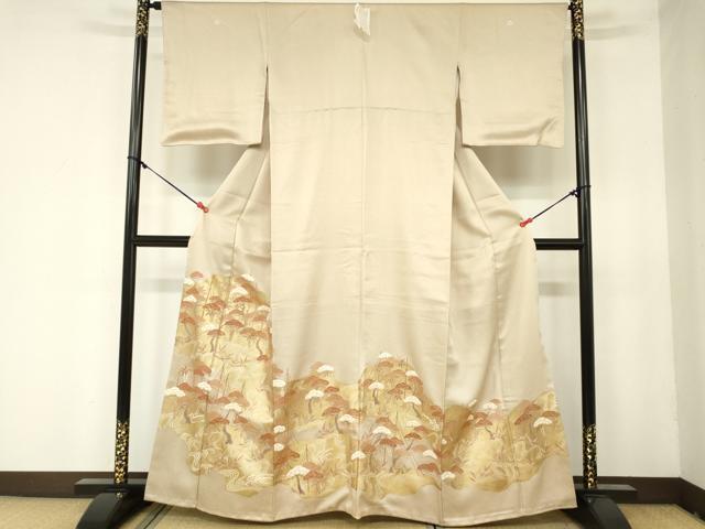 平和屋着物■豪華色留袖　駒刺繍　松文　金彩　正絹　逸品　DAAJ0430ma