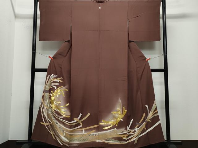 平和屋着物■豪華色留袖　駒刺繍　束ね熨斗吉祥文　金彩　正絹　逸品　CAAK4043vf