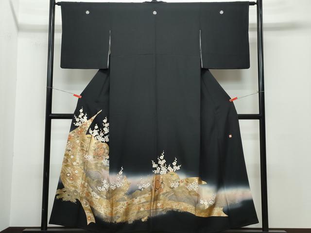 平和屋着物■豪華黒留袖　作家物　几帳鼓宝尽くし花紋　金彩　やまと誂製　正絹　逸品　CAAK1542vf