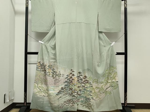 平和屋着物■豪華色留袖　友禅　作家物枝松文　正絹　逸品　CAAJ5014yk