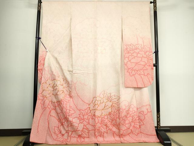 平和屋着物■豪華振袖　駒刺繍　総絞り　草花文　暈し染め　正絹　逸品　DAAJ0398ma