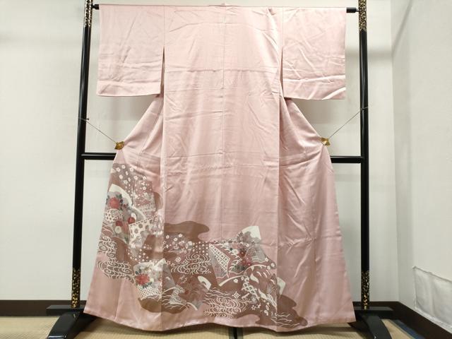 平和屋着物■豪華色留袖　流水冊子吉祥花文　金彩　正絹　逸品　CAAK6449yc