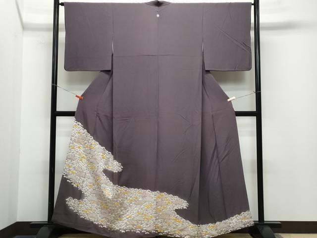 平和屋着物●豪華色留袖　総刺繍　駒刺繍　松　金糸　正絹　逸品　CAAK4040vf