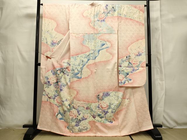 平和屋着物■豪華振袖　絞り　御所車花文　金彩　正絹　逸品　CAAK8860th