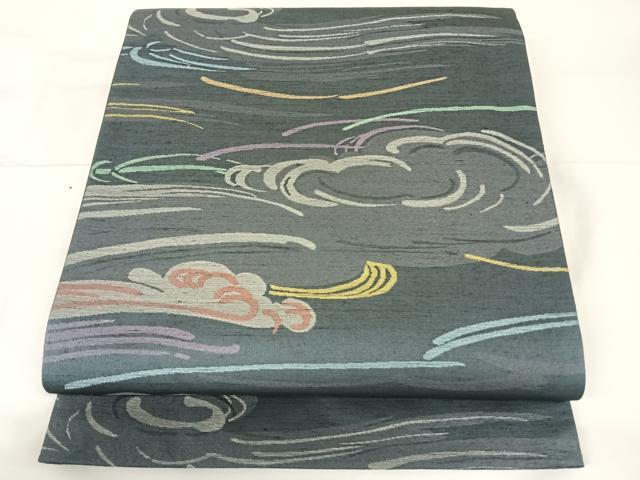 平和屋着物◎六通柄袋帯　いまおり　霞文　正絹　逸品　AAAM8453wt