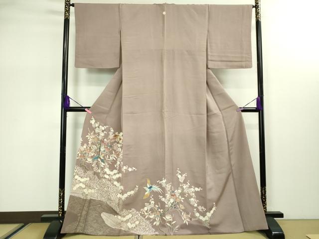平和屋着物■豪華色留袖　駒刺繍　花鳥文　金銀彩　正絹　逸品　DAAH7887sf