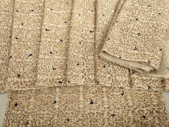 平和屋着物■小紋　解き反物　着尺　唐草間道　正絹　逸品　AAAN9107uw