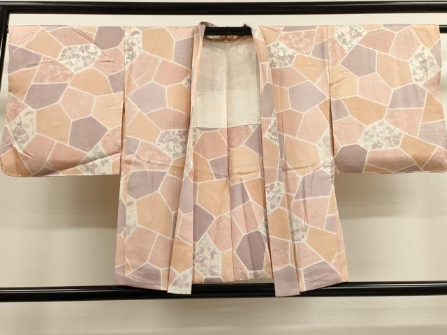 平和屋着物■羽織　地紋起こし　切嵌草花文　正絹　逸品　CAAK3738dy