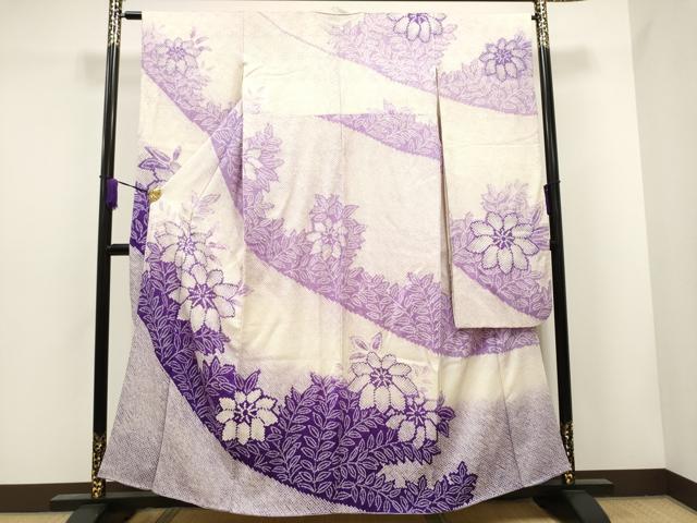 平和屋着物●豪華振袖　総絞り　草花文　暈し染め　正絹　逸品　CAAK4429hy