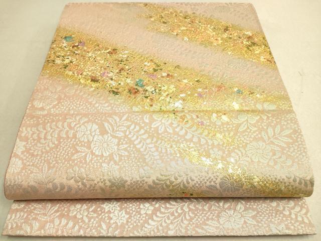 平和屋着物◎六通太鼓柄袋帯　辻が花　金銀彩　正絹　逸品　DAAK5602re