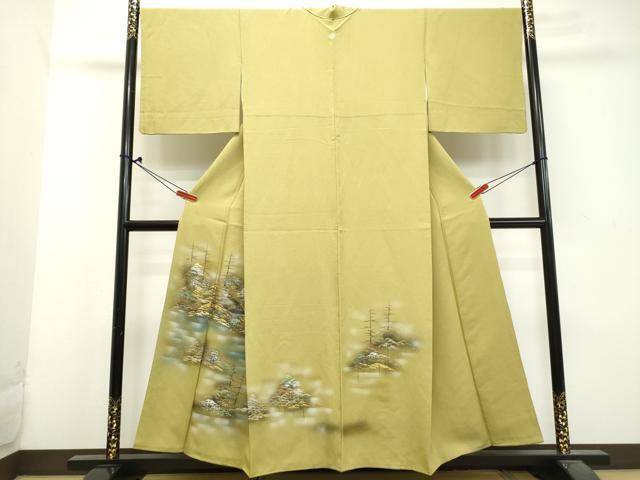 平和屋着物■豪華色留袖　風景樹林文　暈し染め　金銀彩　正絹　逸品　DAAK0390ud