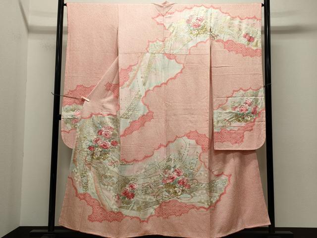 平和屋着物■豪華振袖　駒刺繍　絞り　花車吉祥文　金銀彩　やまと誂製　正絹　逸品　CAAJ8723ze